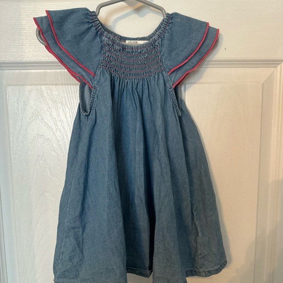 First Impressions Other - First Impressions Denim Dress with Pink Accents